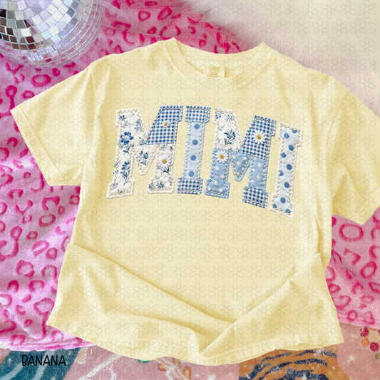 Blue Patchwork MIMI Completed Tee