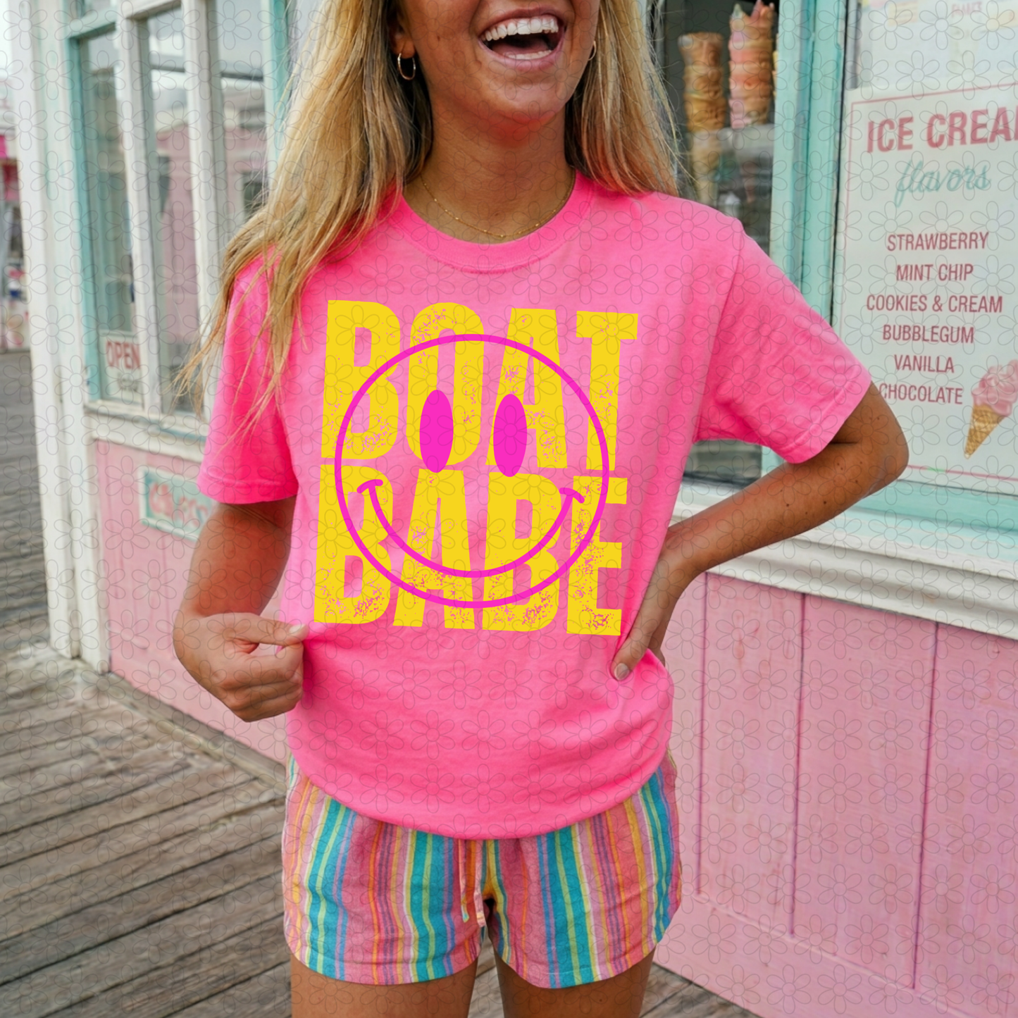 Boat Babe Smiley DTF Transfer