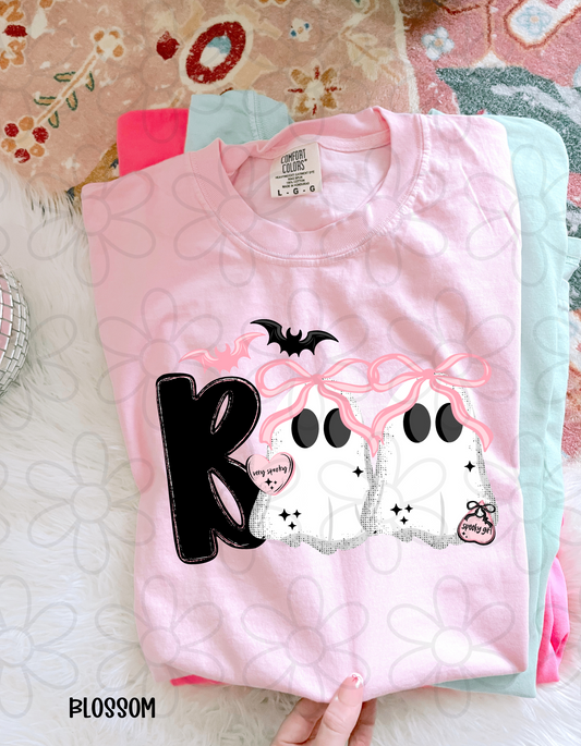 Boo Ghosts Pink Bows DTF Transfer