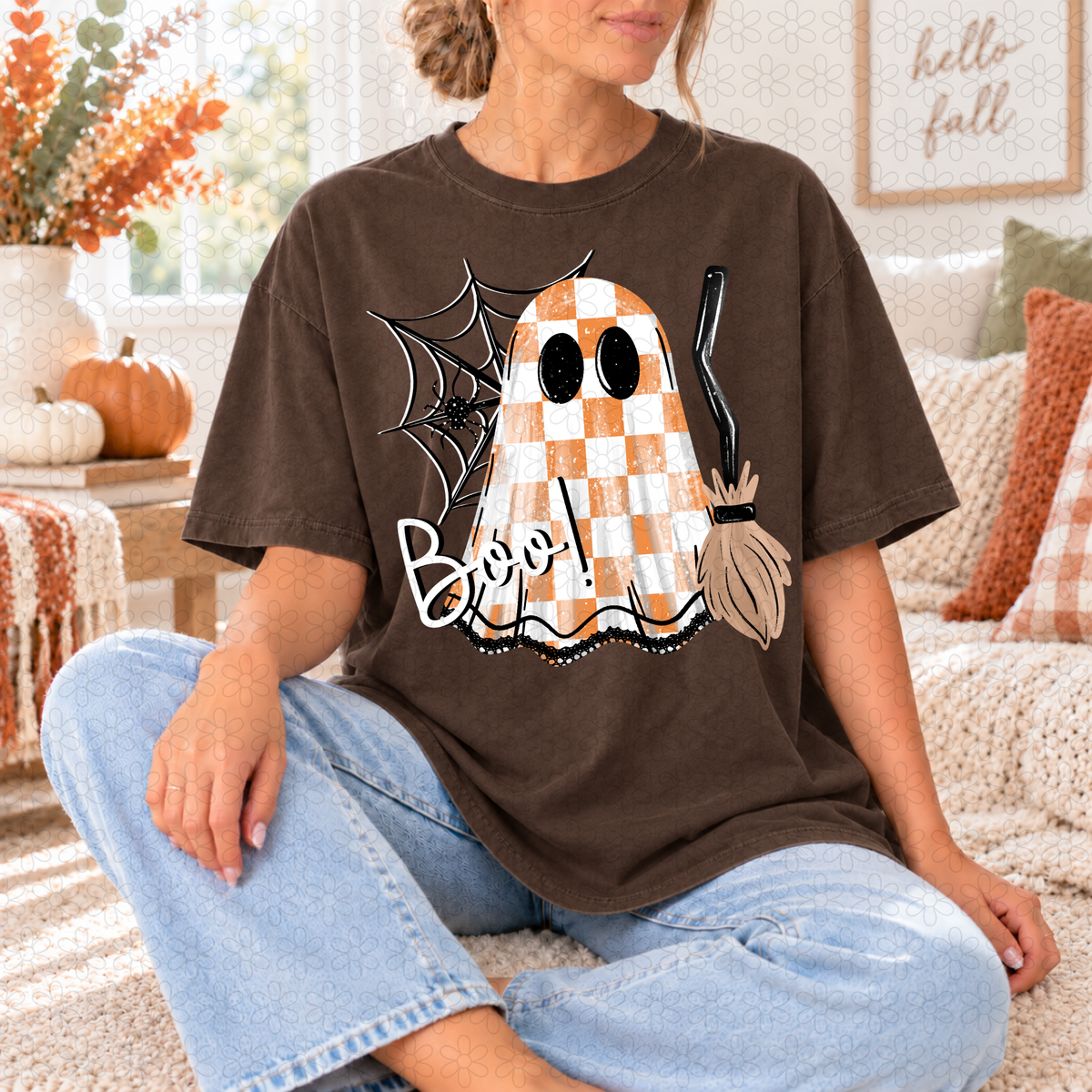 Boo Checkered Ghost Completed Tee