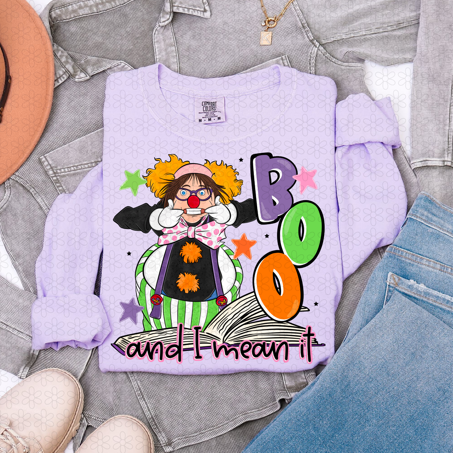 Boo and I mean it CLOWN DTF Transfer
