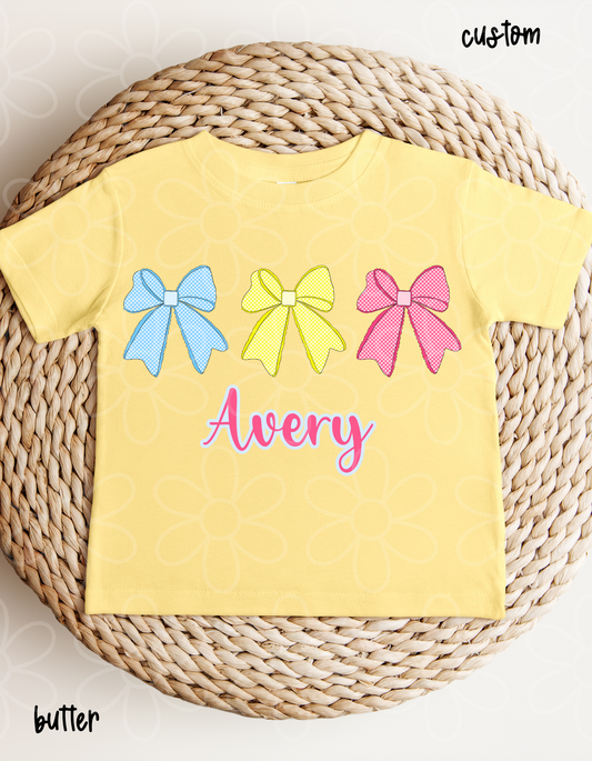 Bows Custom Name DTF Transfer