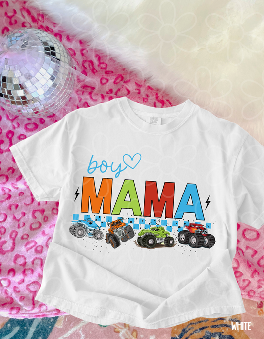 Boy Mama Monster Trucks Completed Tee
