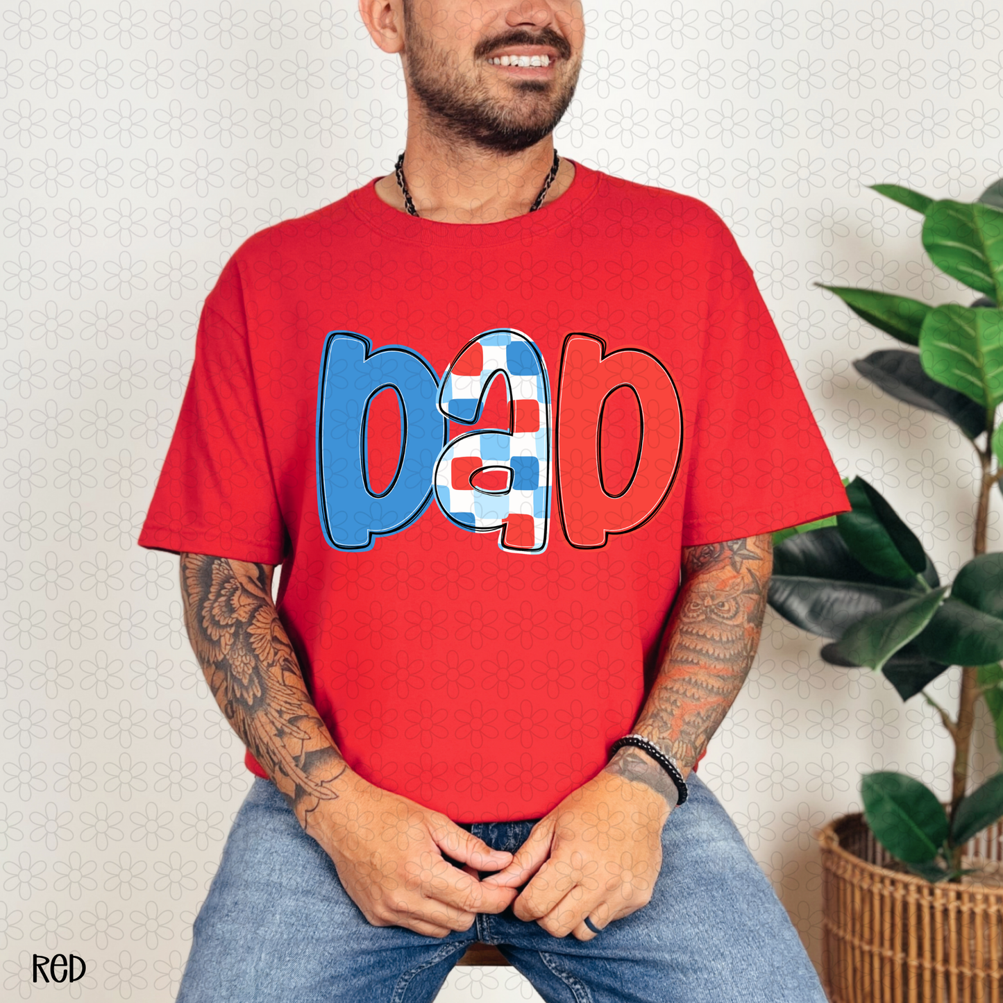 Boys Red White and Blue Custom Name Completed Tee