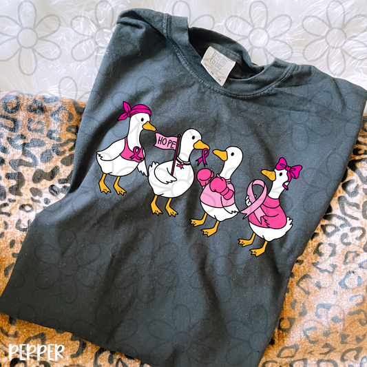 Breast Cancer Awareness Geese Kids Completed Tee