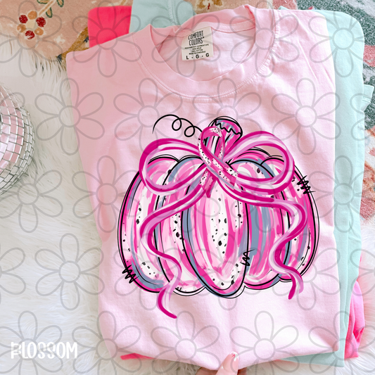 Breast Cancer Awareness Pumpkin Kids Completed Tee