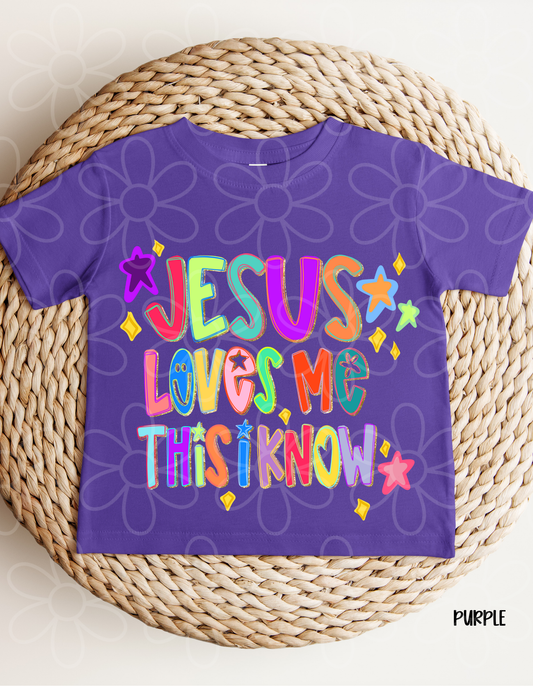 Bright Girls Jesus Loves Me This I Know DTF Transfer