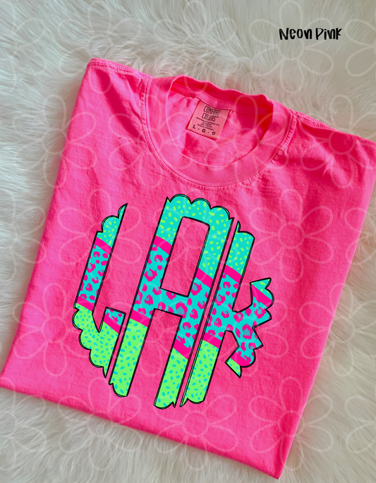 Bright Leopard Monogram Completed Tee