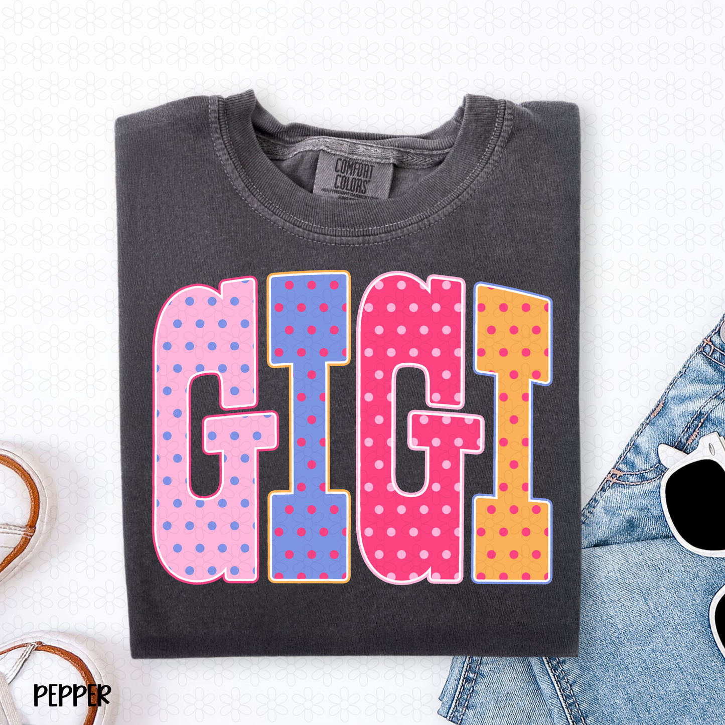 Bright Polka Dot Gigi Completed Tee