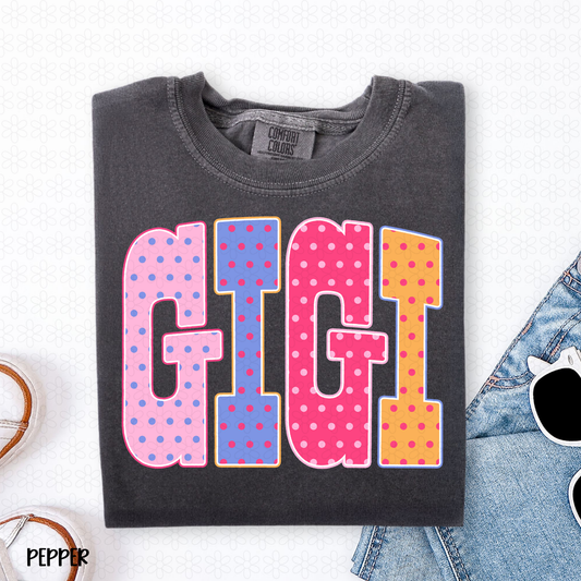 Bright Polka Dot Gigi DTF Transfer
