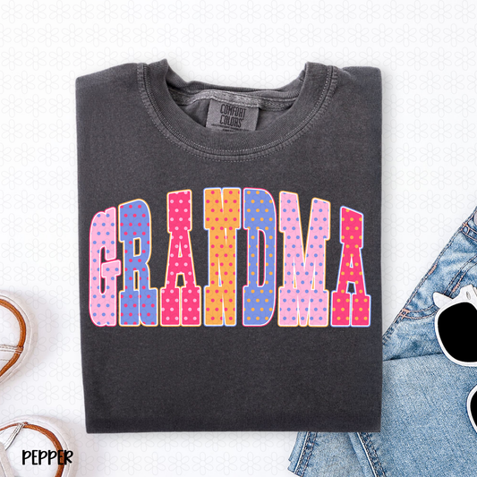 Bright Polka Dot Grandma DTF Transfer