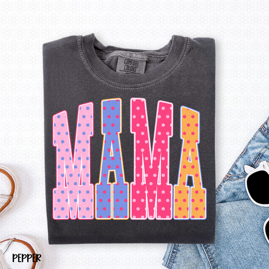 Bright Polka Dot Mama DTF Transfer