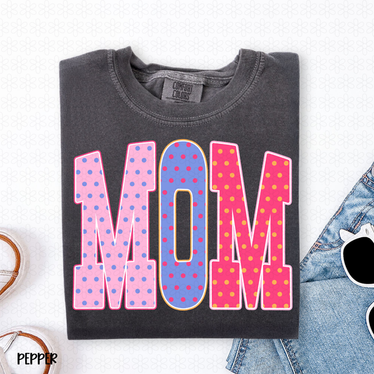 Bright Polka Dot Mom DTF Transfer