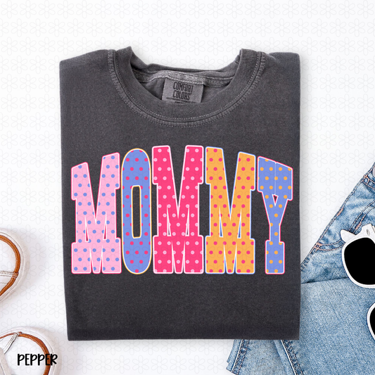 Bright Polka Dot Mommy DTF Transfer