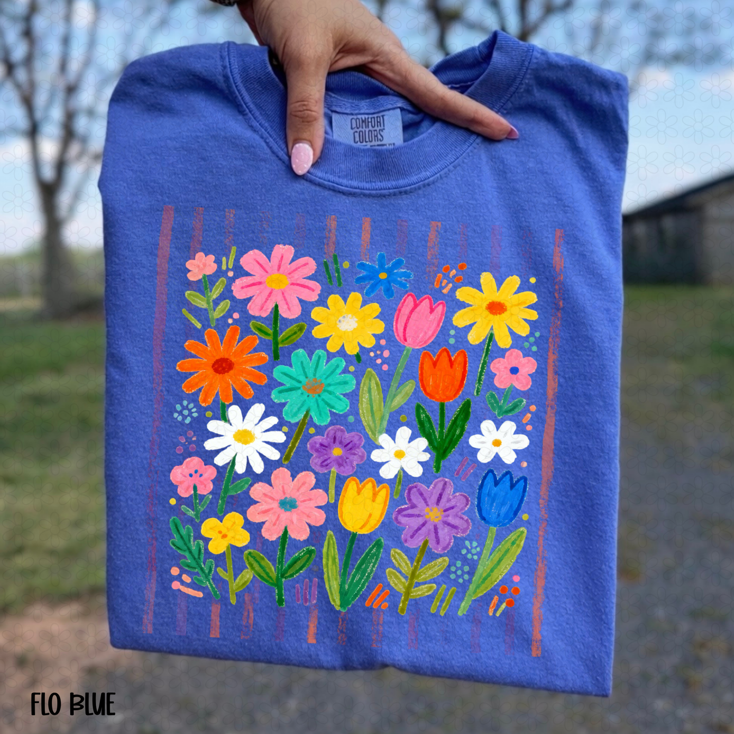 Bright Spring Flowers Completed Tee