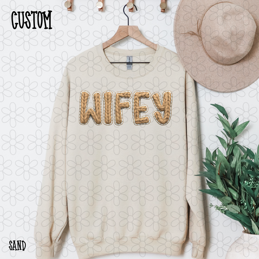 Brown Knit Custom Name Completed Tee