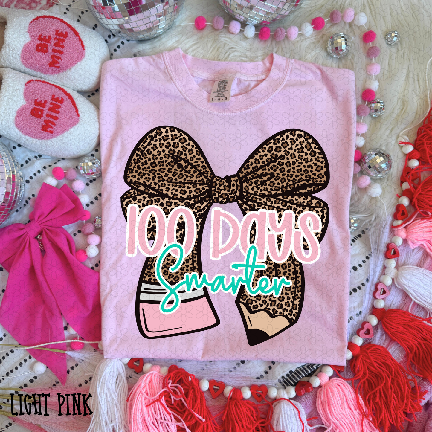 Brown Leopard Bow 100 Days Smarter Kids Completed Tee