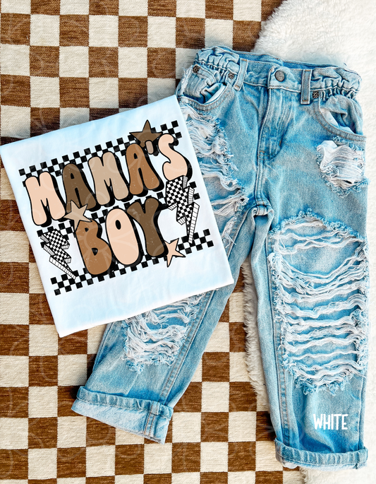 Brown Retro Mama's Boy DTF Transfer