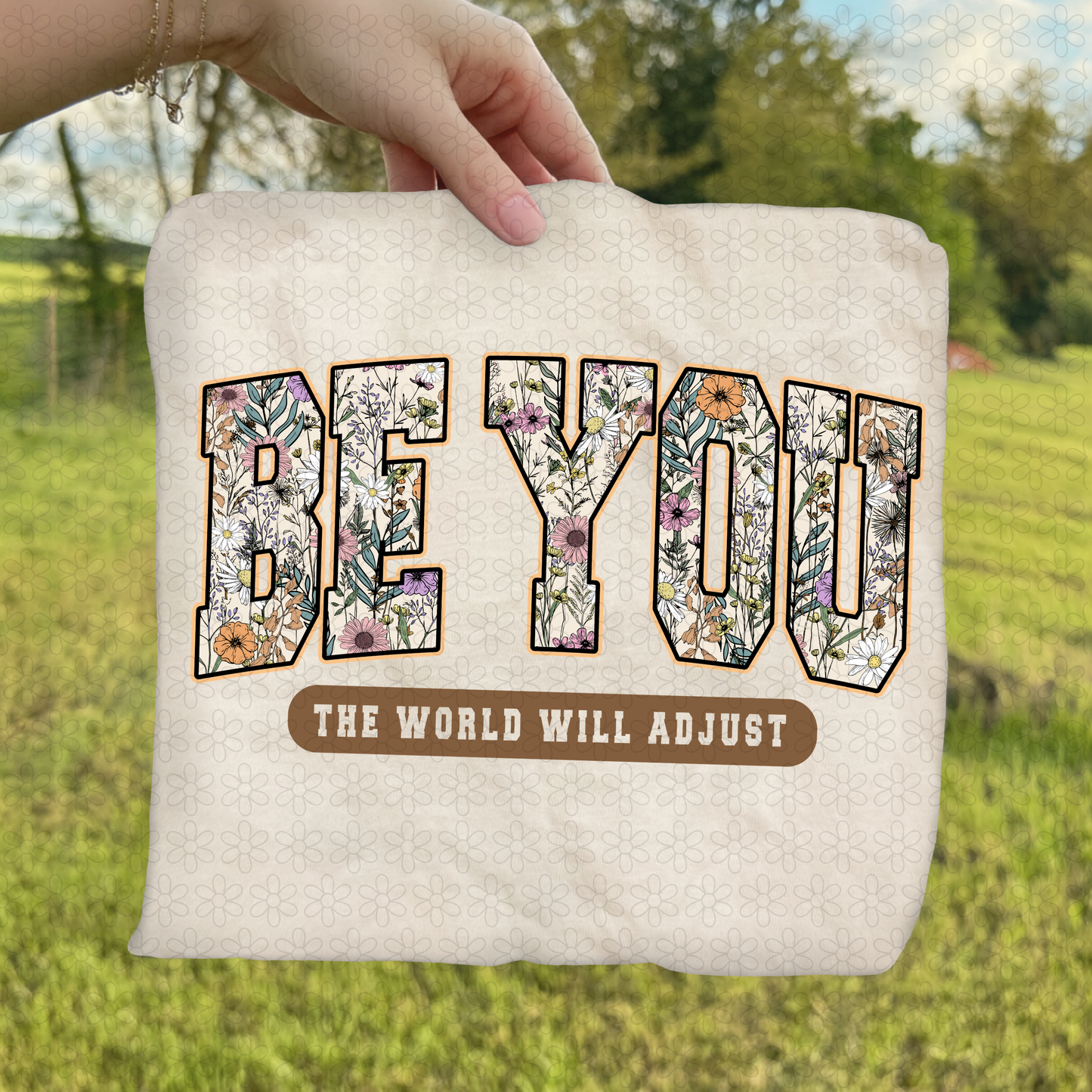 Brown Be You The World Will Adjust Completed Tee