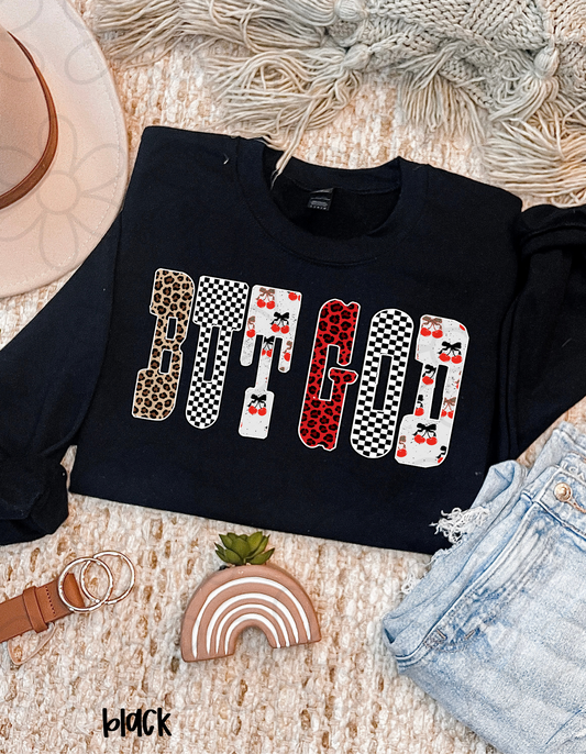 But God Retro Patterns DTF Transfer