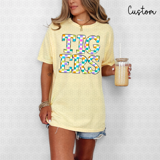 CHECKERED CUSTOM MASCOT Completed Tee