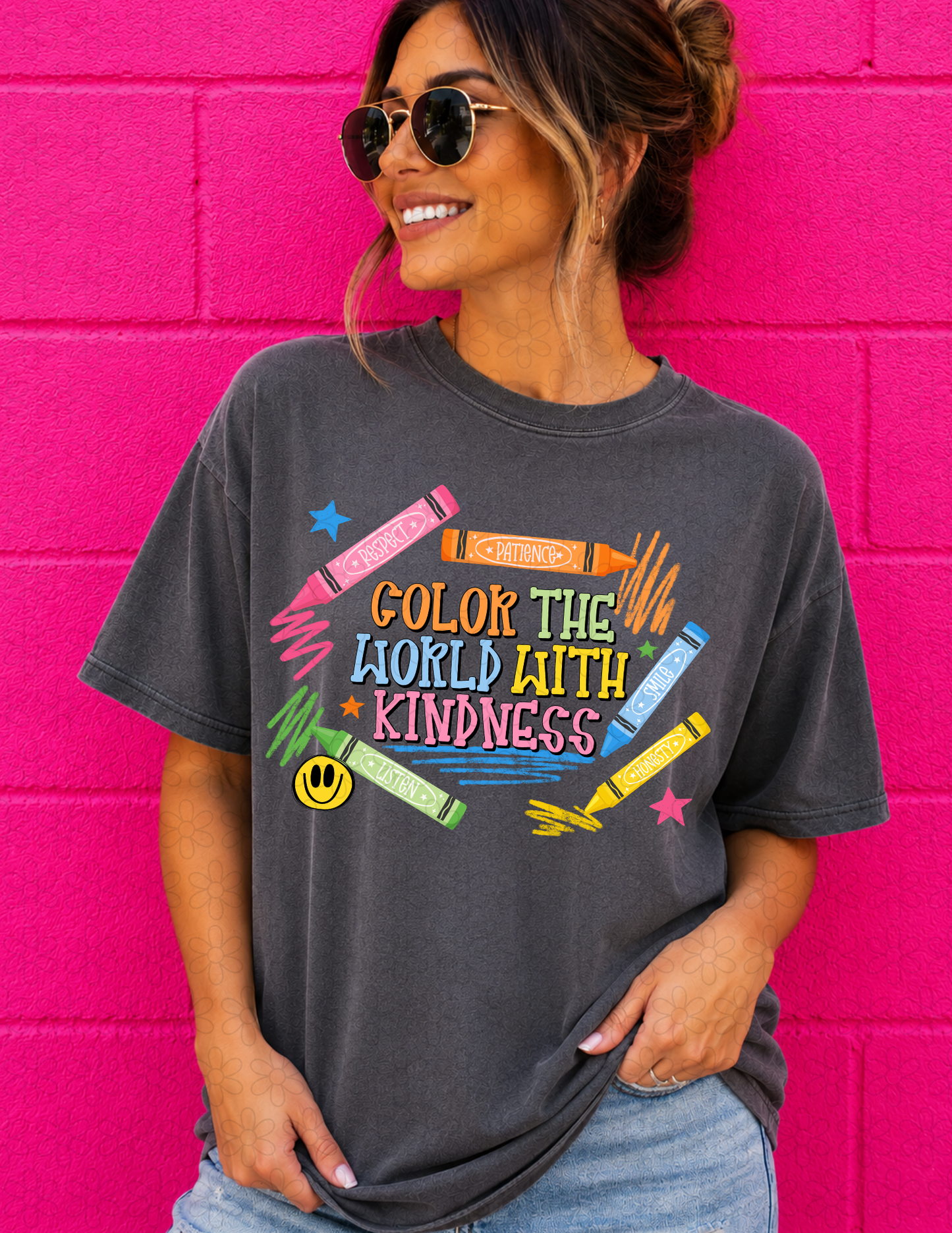 COLOR THE WORLD WITH KINDNESS Completed Tee