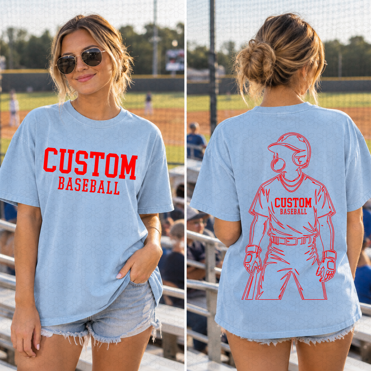 CUSTOM BUBBLE GUM BASEBALL SOFTBALL BATTER  Completed Tee
