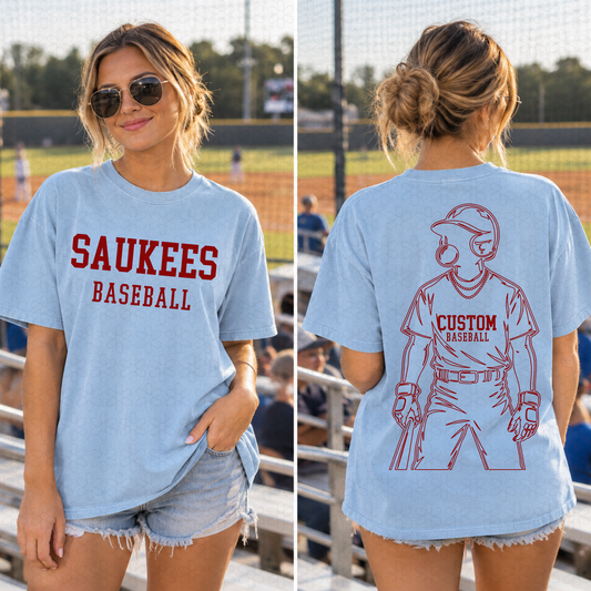 CUSTOM BUBBLE GUM BASEBALL SOFTBALL BATTER  Completed Tee