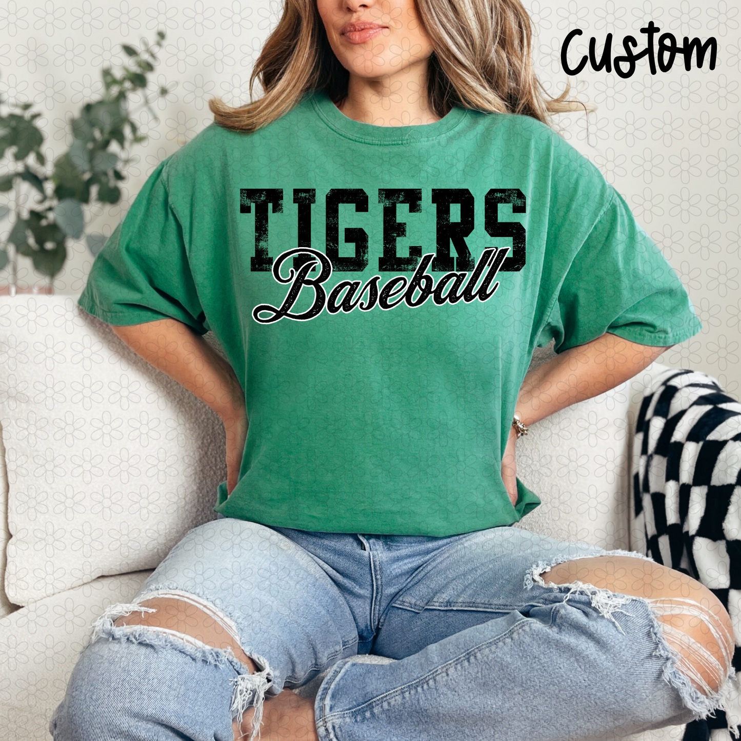 CUSTOM Distressed School Spirit Mascot Completed Tee