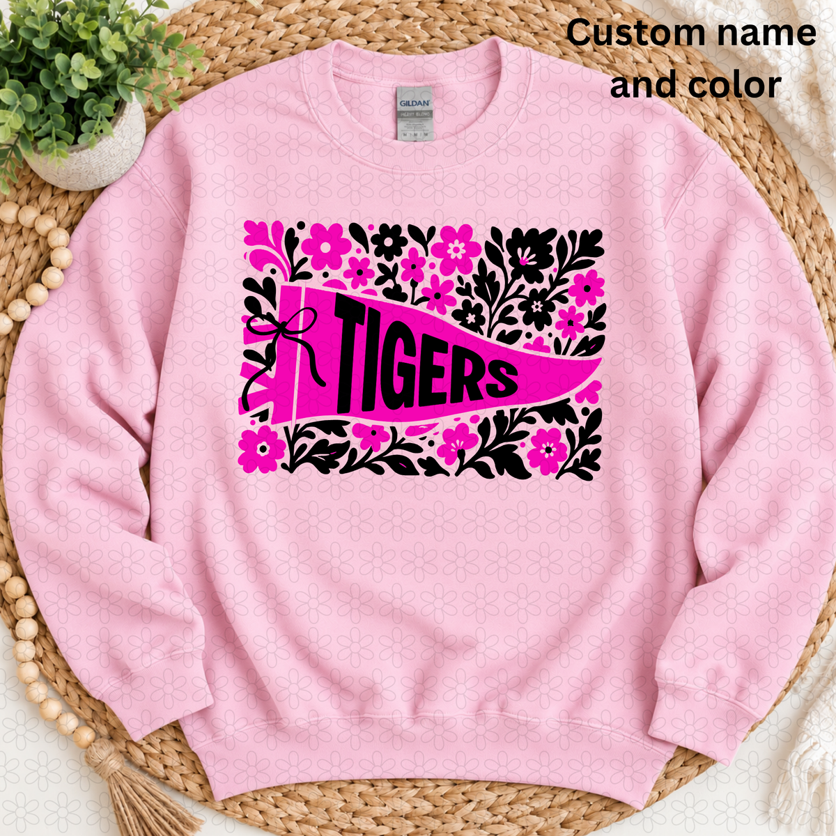 CUSTOM FLORAL PENNANT BANNER TEAM Completed Tee