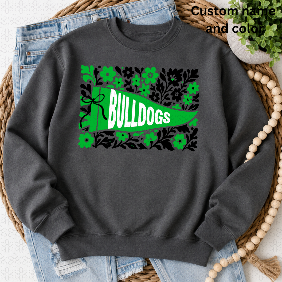 CUSTOM FLORAL PENNANT BANNER TEAM Completed Tee