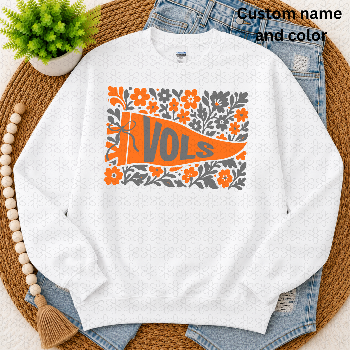 CUSTOM FLORAL PENNANT BANNER TEAM Completed Tee