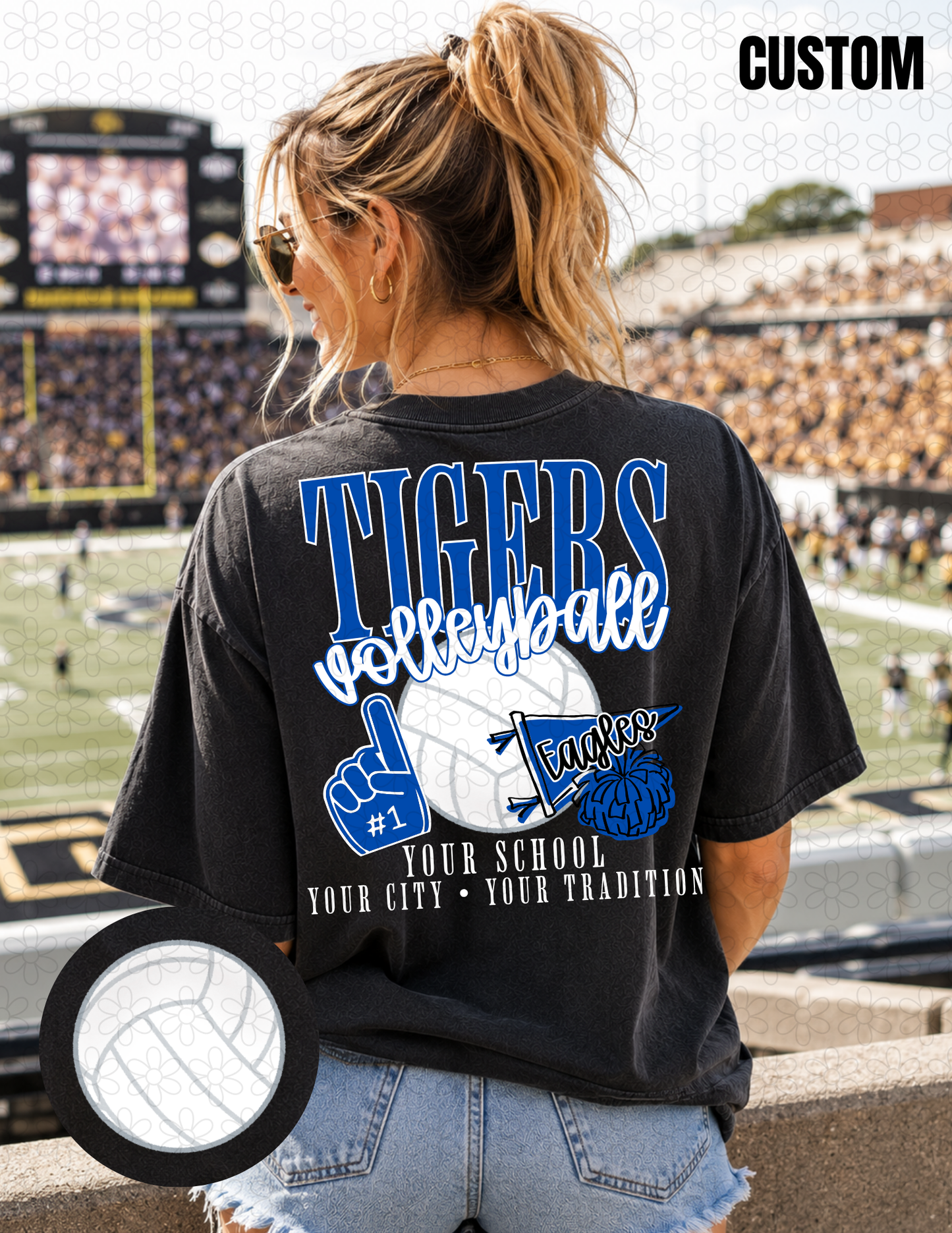CUSTOM Volleyball School Spirit Mascot DTF Transfer
