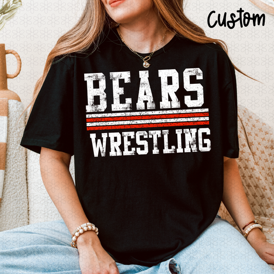 CUSTOM Masculine Distressed Varsity Stripes Completed Tee