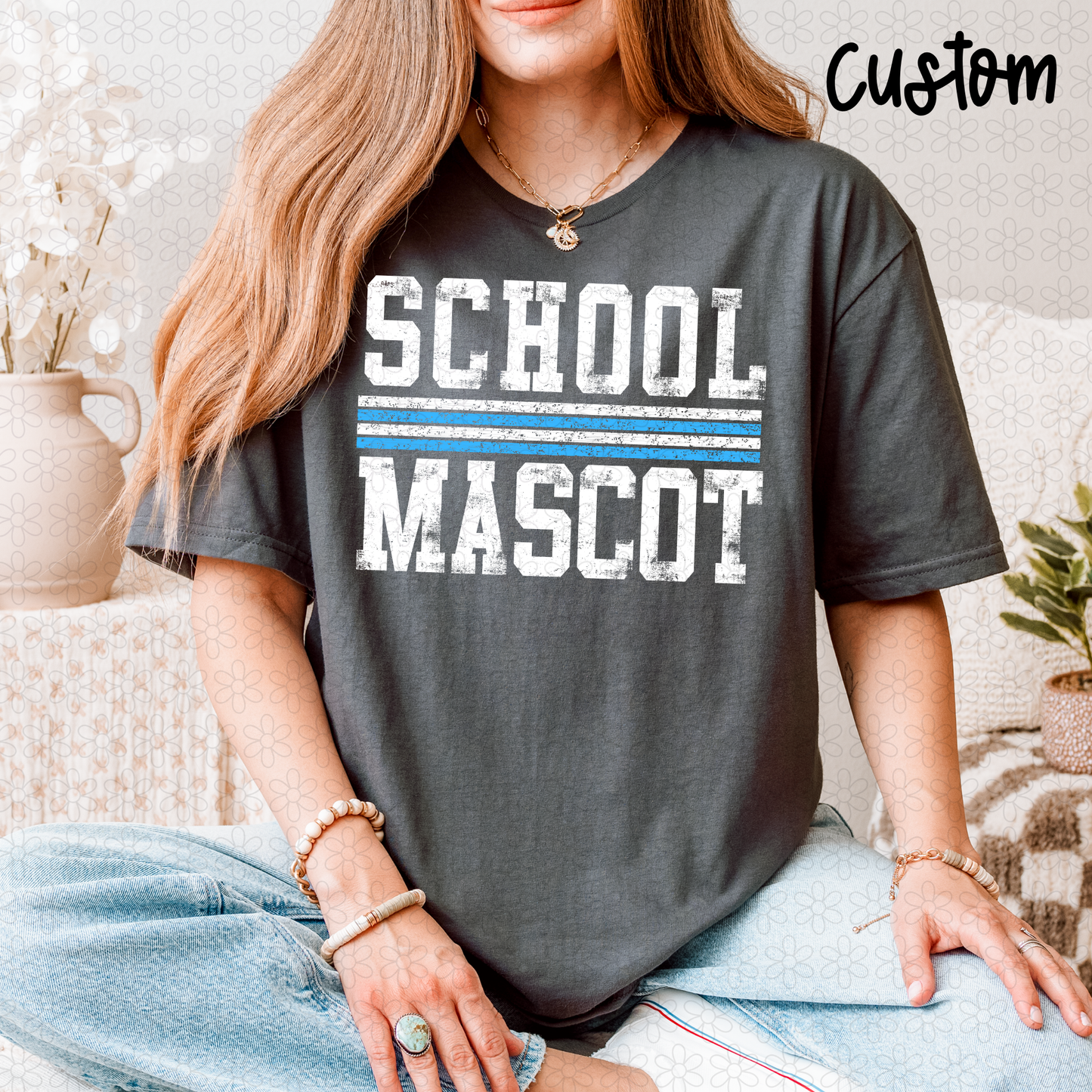 CUSTOM Masculine Distressed Varsity Stripes DTF Transfer