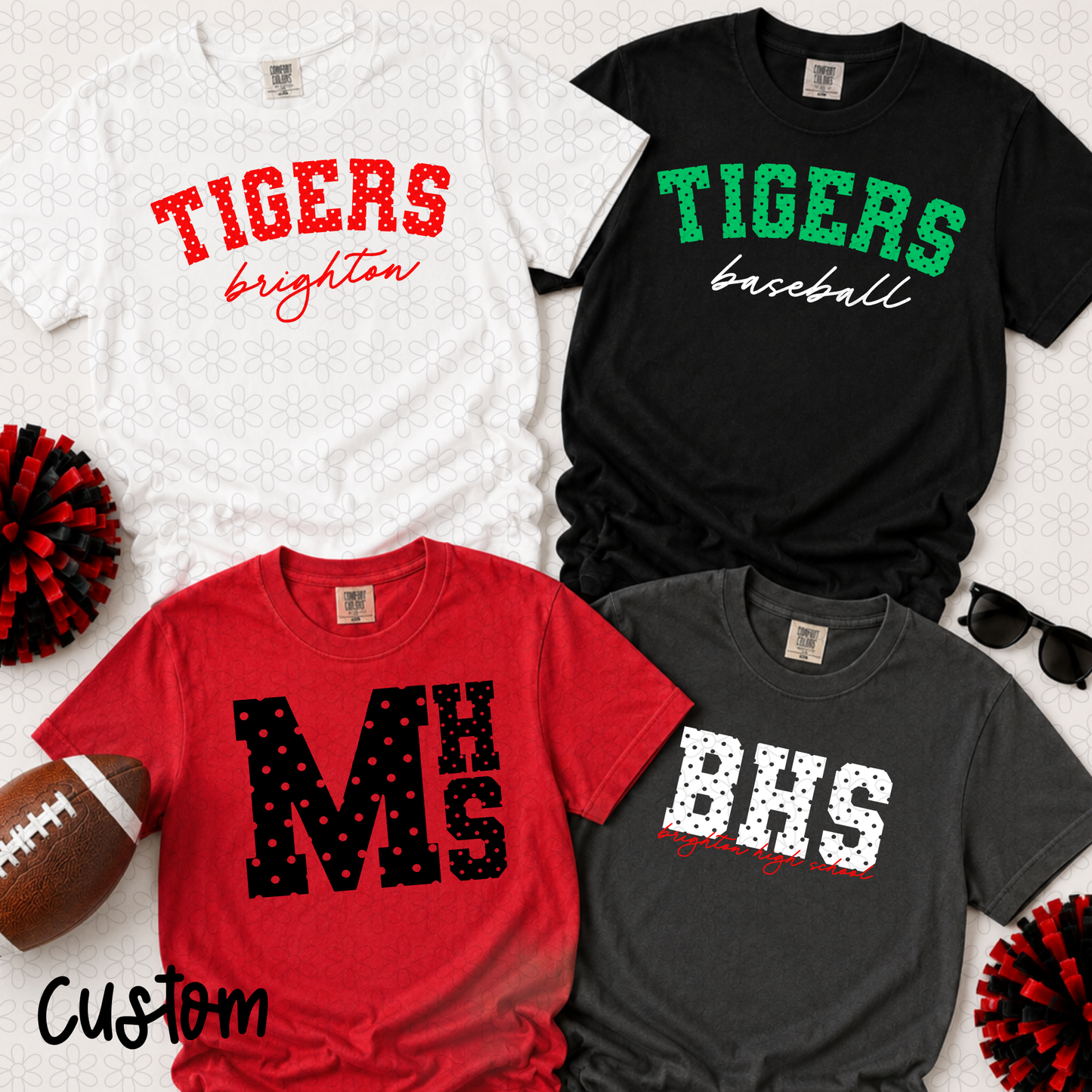 CUSTOM POLKA DOT VARSITY Completed Tee