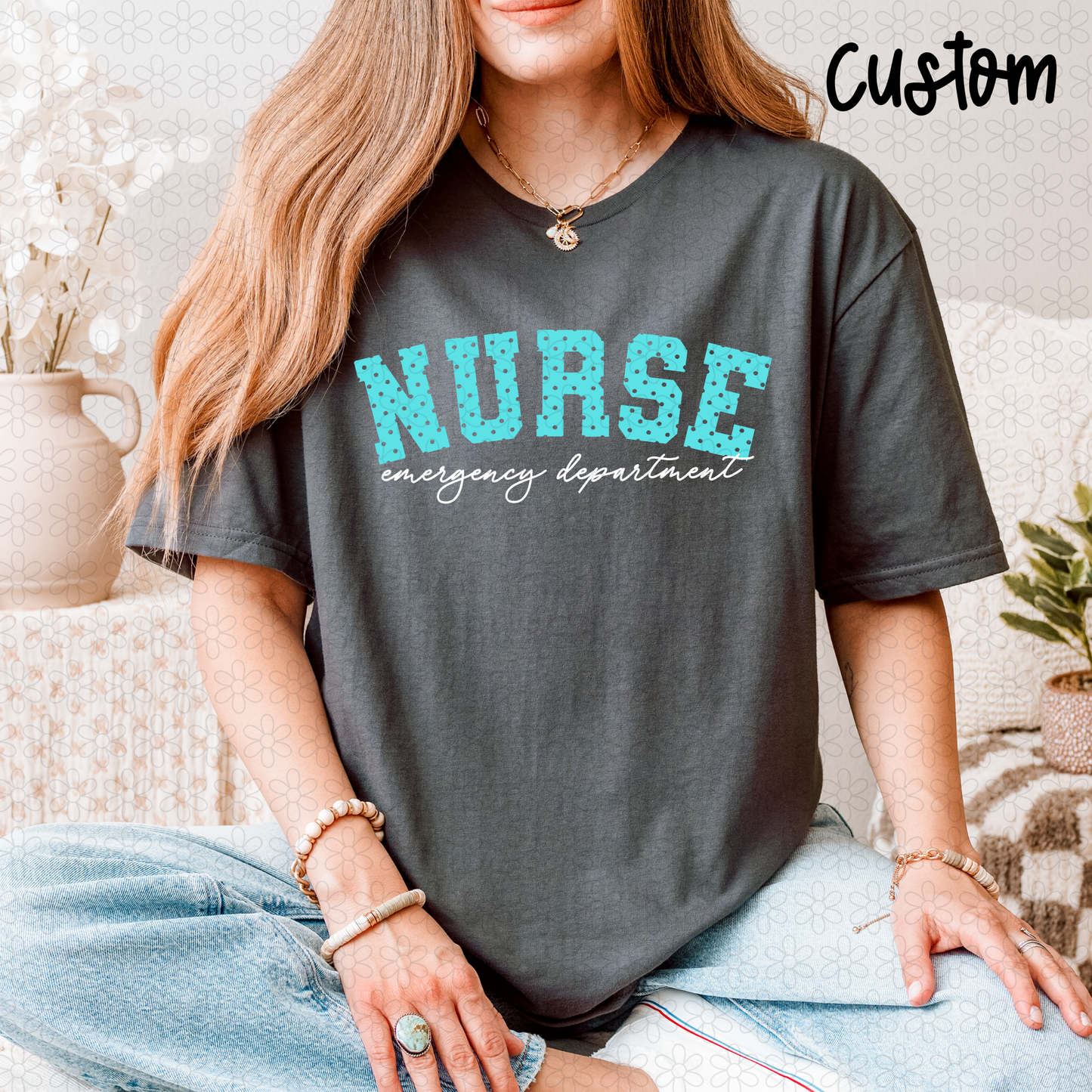 CUSTOM POLKA DOT VARSITY Completed Tee