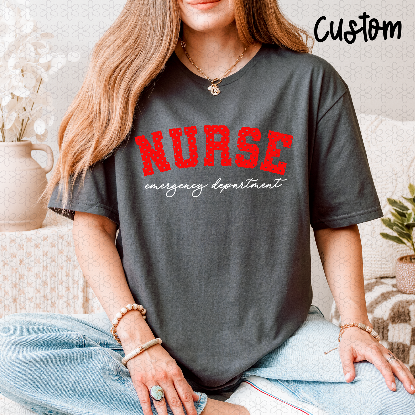 CUSTOM POLKA DOT VARSITY Completed Tee