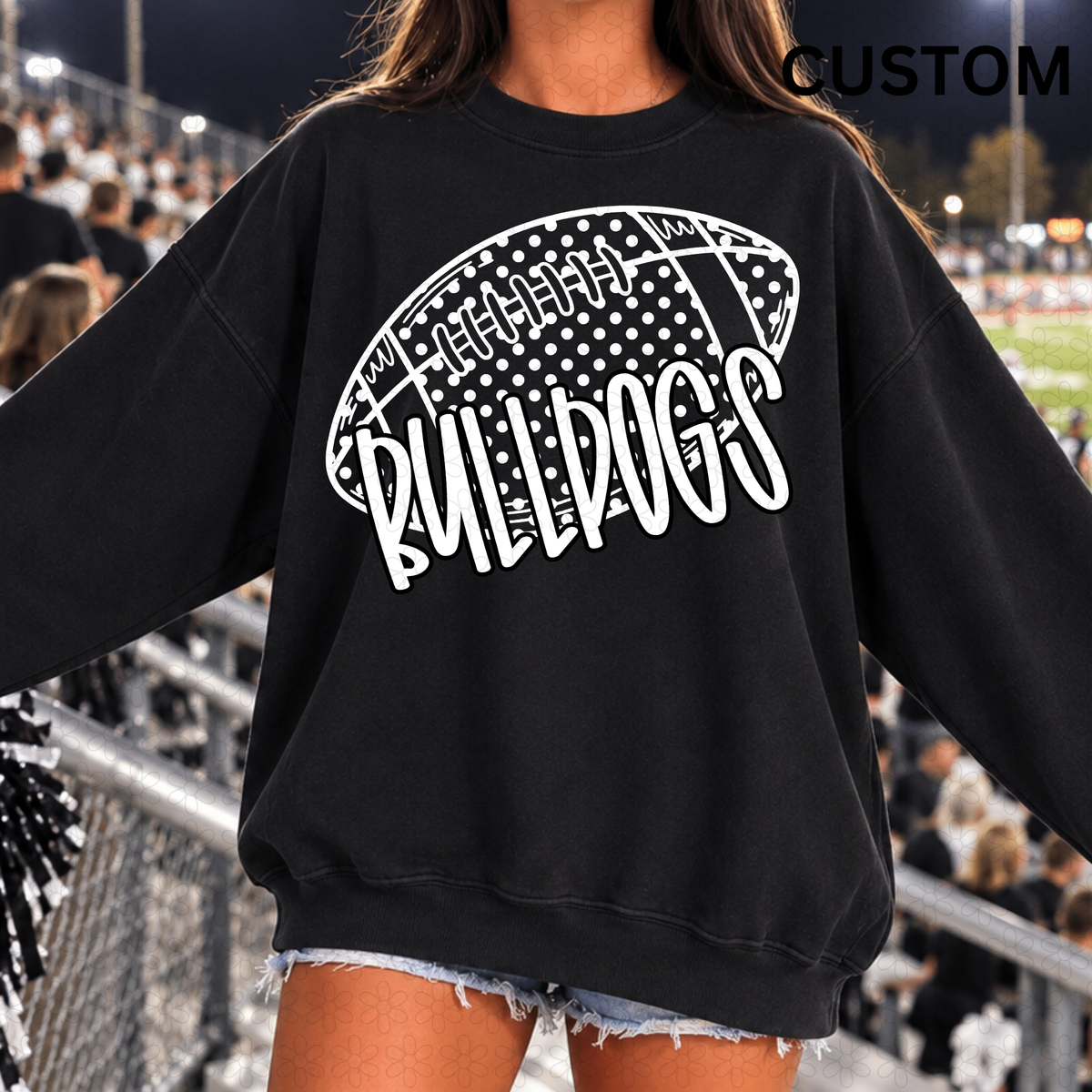 CUSTOM Polka Dot Football Completed Tee