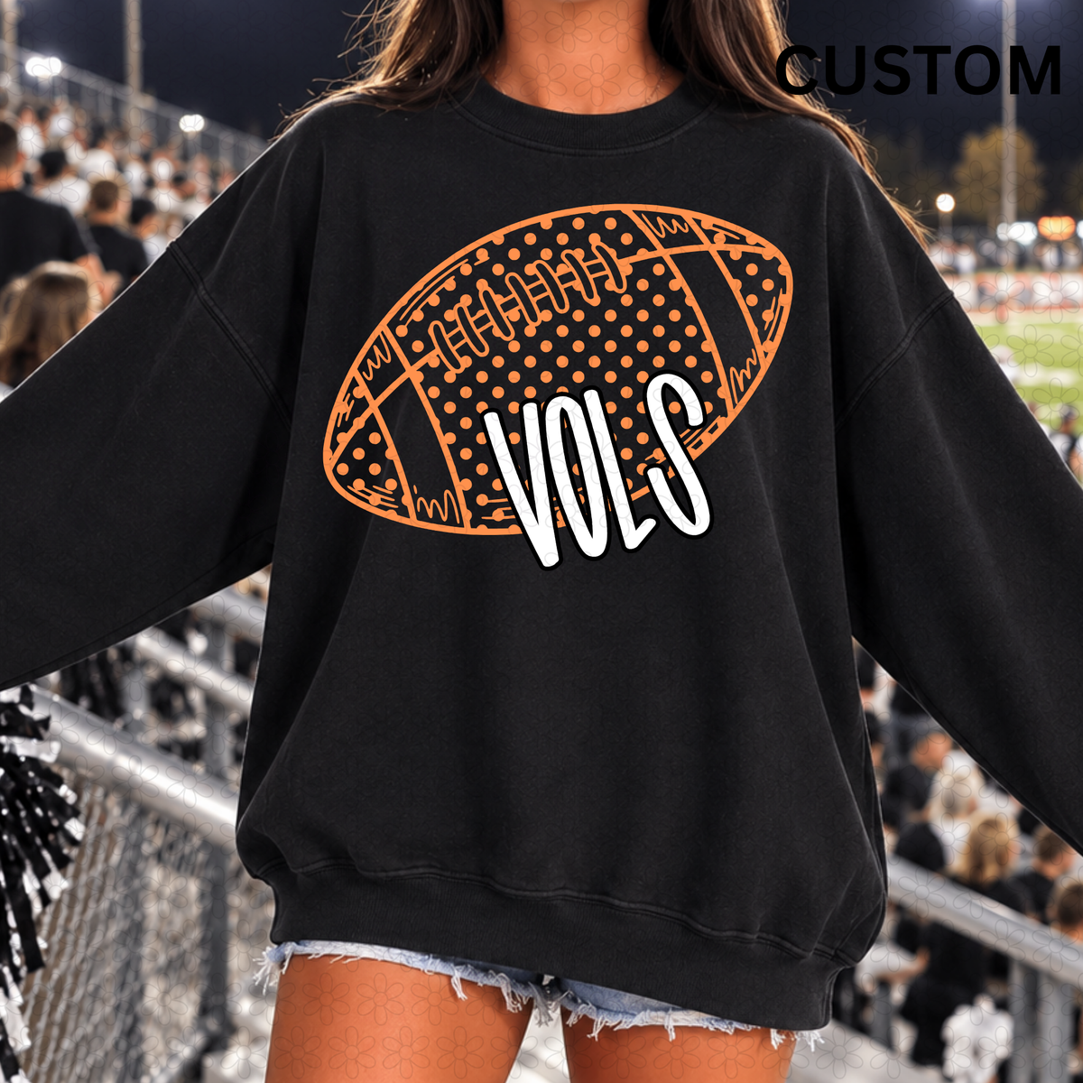 CUSTOM Polka Dot Football Completed Tee