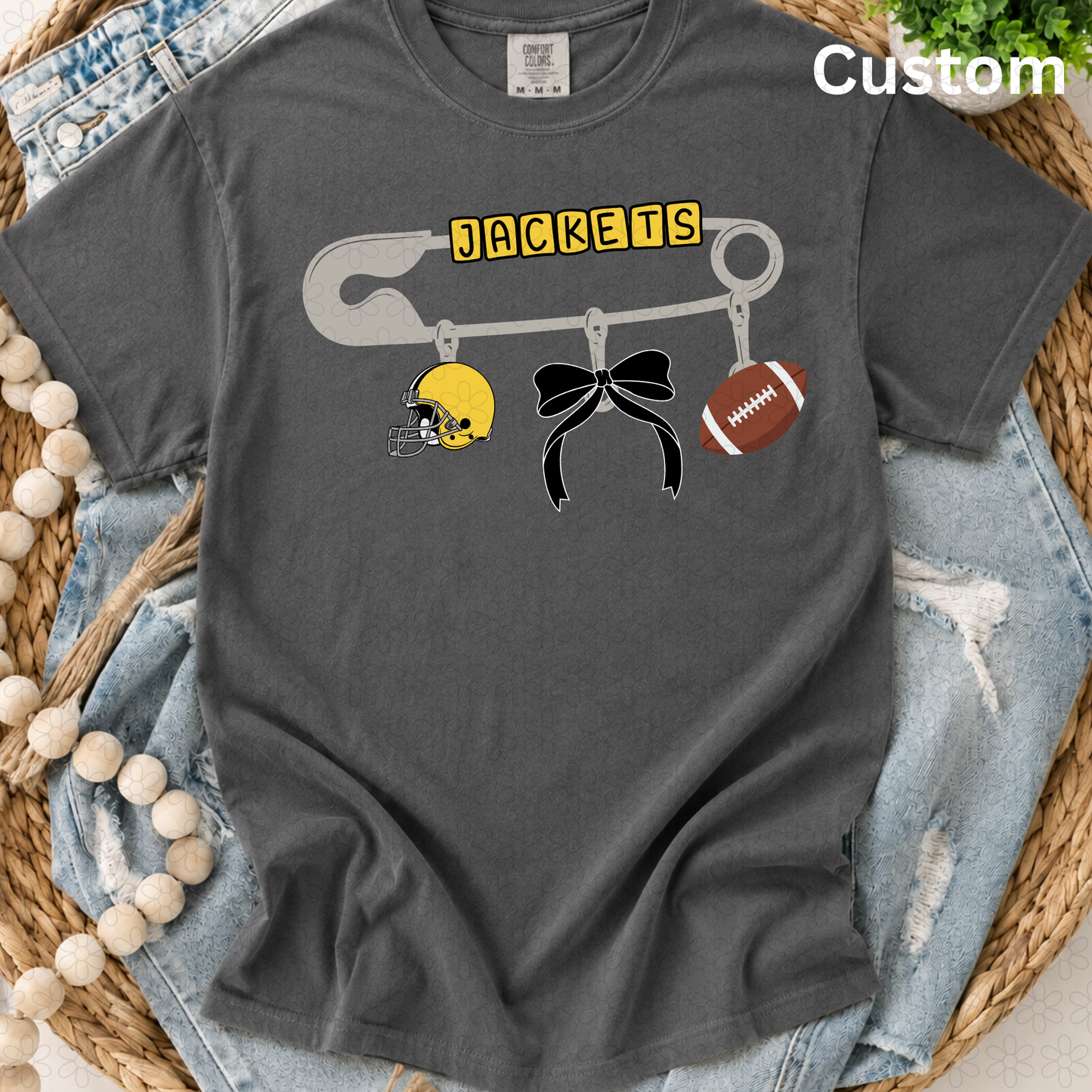 CUSTOM SAFETY PIN CHARMS Completed Tee
