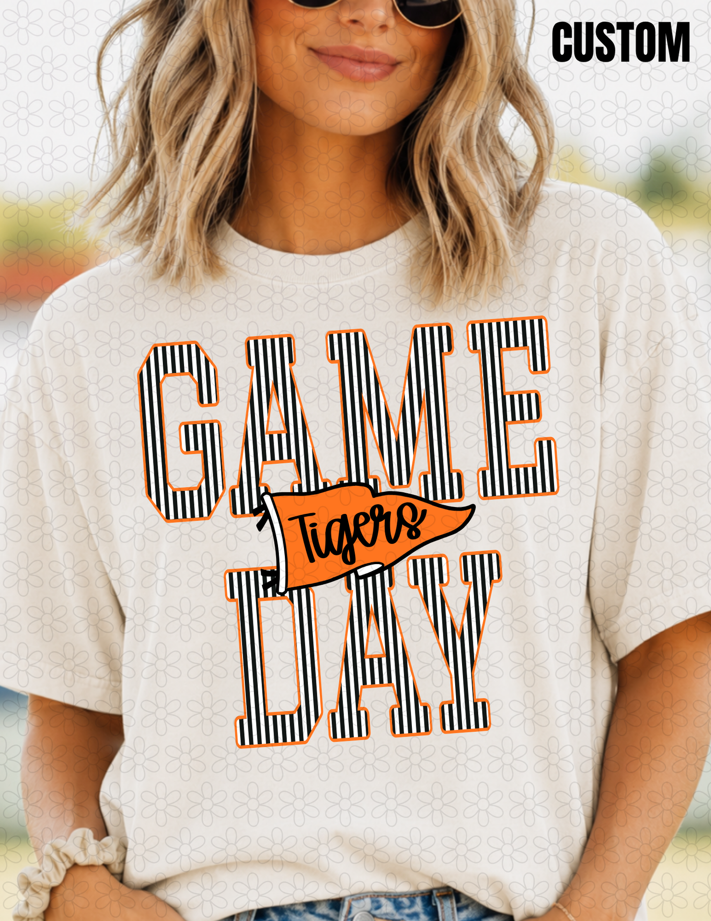 CUSTOM STRIPES  GAME DAY PENNANT DTF Transfer