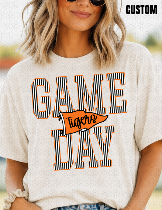 CUSTOM STRIPES  GAME DAY PENNANT DTF Transfer