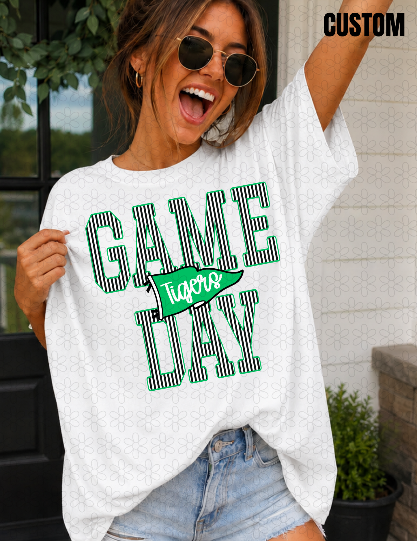CUSTOM STRIPES  GAME DAY PENNANT DTF Transfer