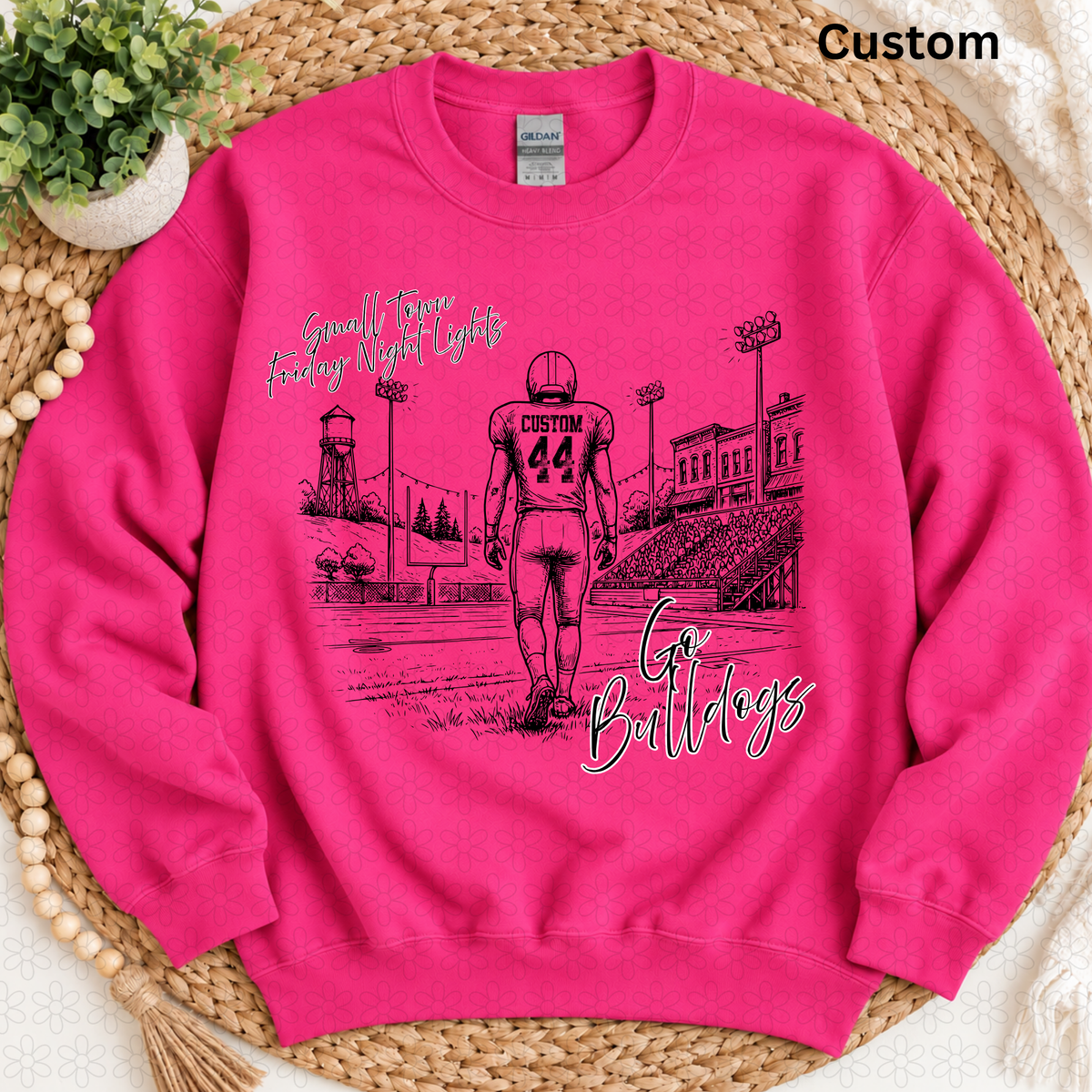 CUSTOM Small Town Friday Night Lights (Multiple Colors) Completed Tee