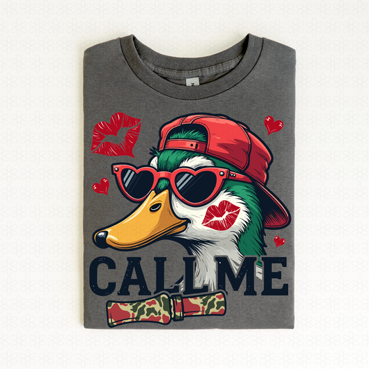 Call Me Valentines Duck DTF Transfer