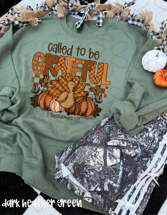 Called To Be Grateful Fall Turkey Kids Completed Tee