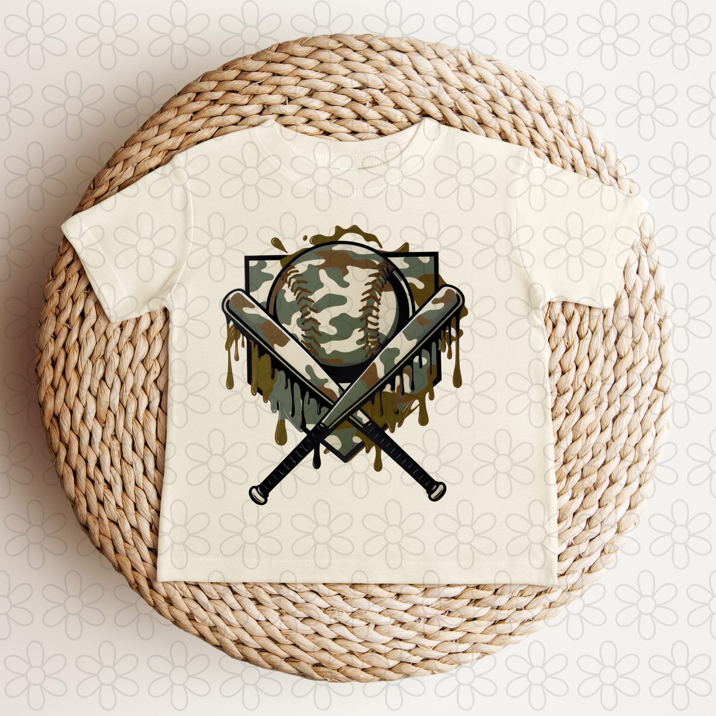 Camo Baseball Bats Completed Tee