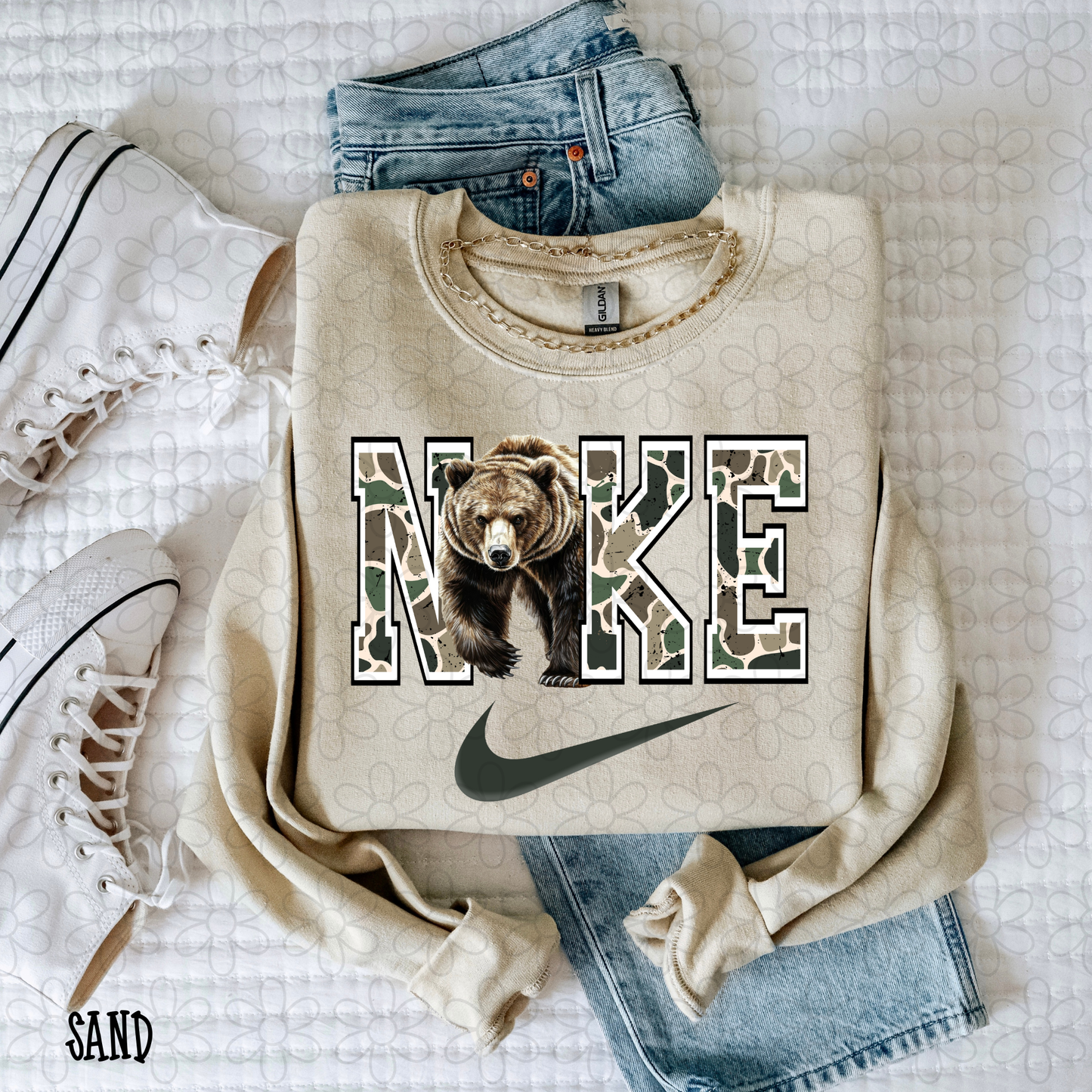 Camo Bear NKE DTF Transfer