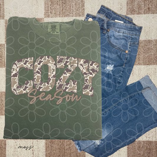 Camo Cozy Season Kids Completed Tee